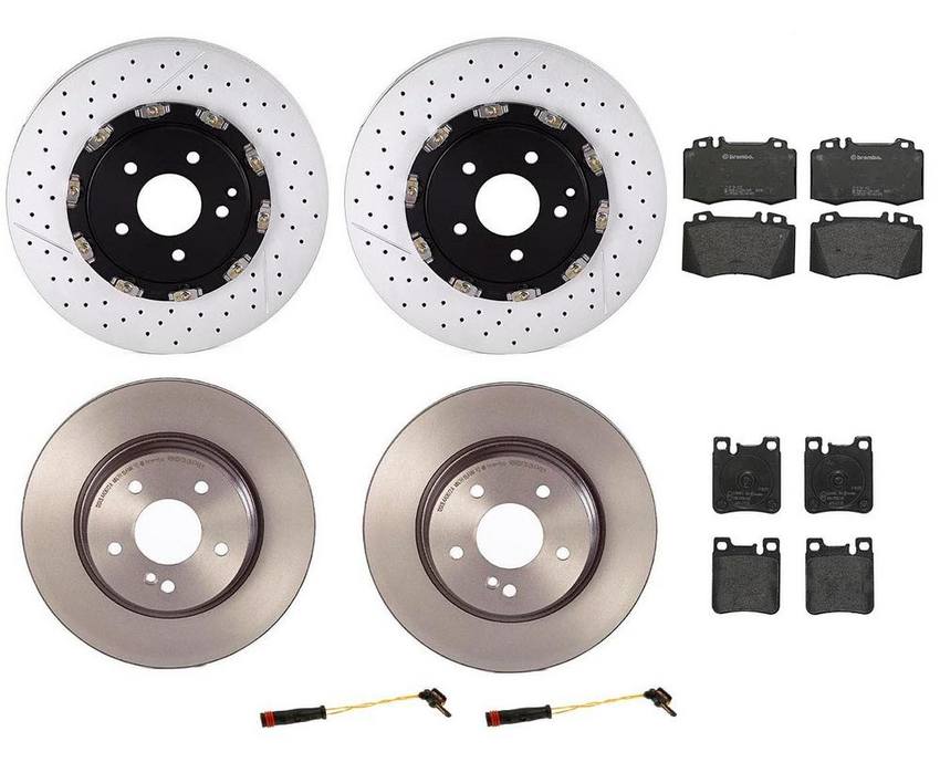 Brembo Brake Pads and Rotors Kit - Front and Rear (340mm/300mm) (Low-Met)